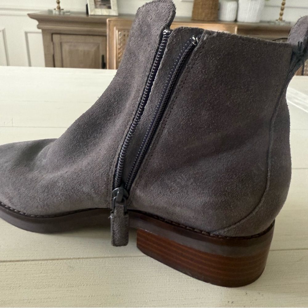 Cole Haan River Waterproof Suede Booties in Gray with‎ Wood Heel 8.5 NWOB - Picture 4 of 11